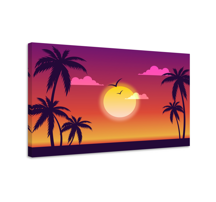Quadro paesaggio scena di tramonto tropicale - TenStickers