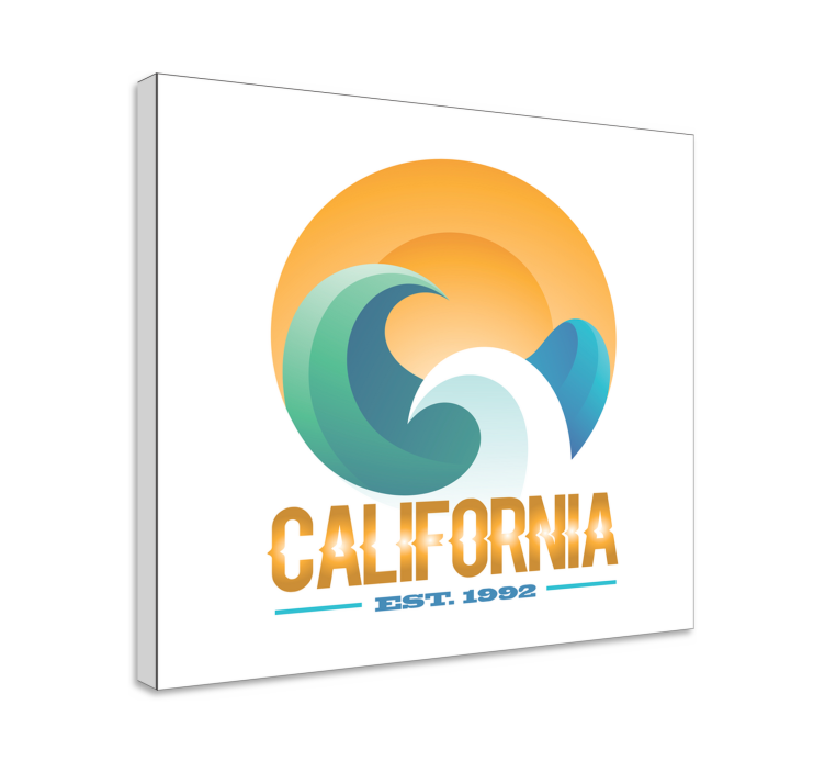 Dipinto marinaio emblema del surf californiano - TenStickers