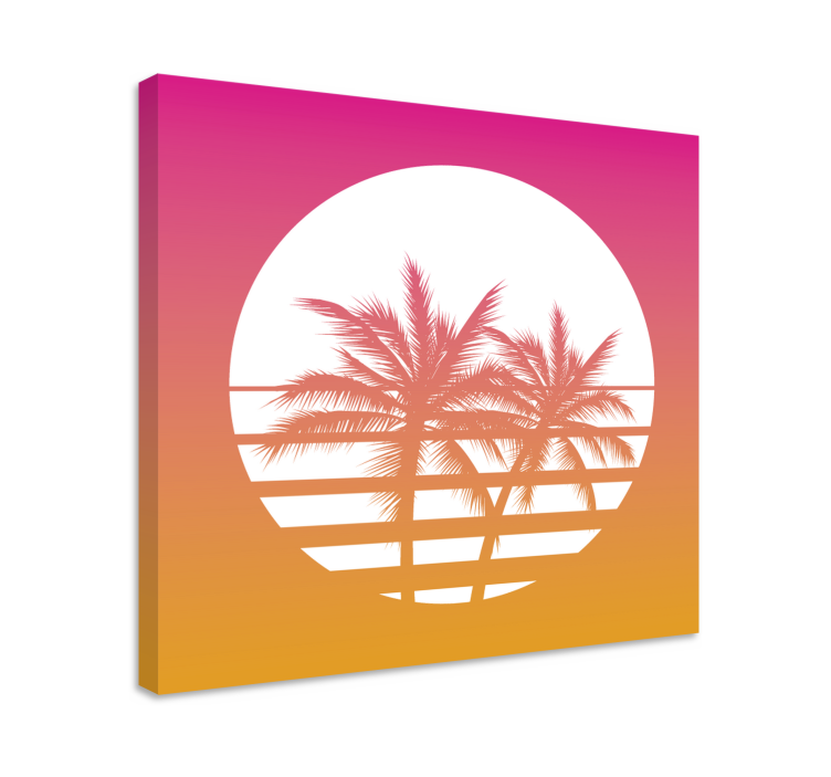 Quadro design ornamentale ombra del tramonto tropicale - TenStickers