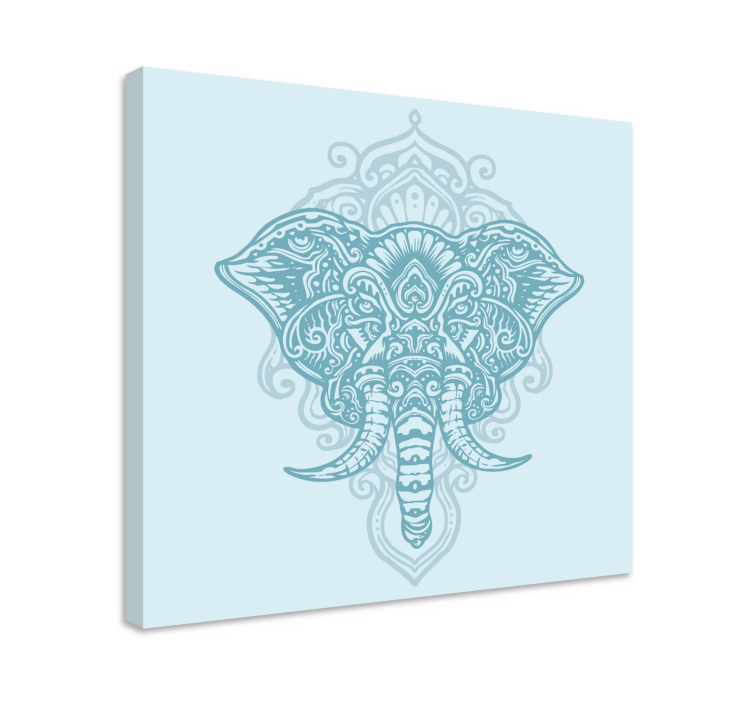Quadro con elefanti disegno ornato di elefante - TenStickers