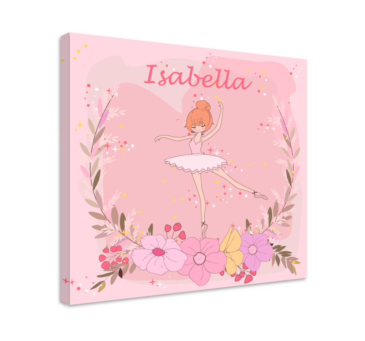 Quadro ballerina con nome personalizzato - TenStickers