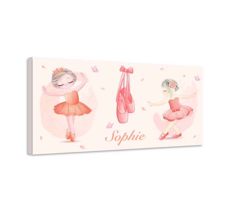 Quadro con ballerina con nome personalizzabile - TenStickers