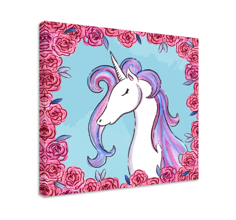 Quadro unicorno Unicorni lilla - TenStickers