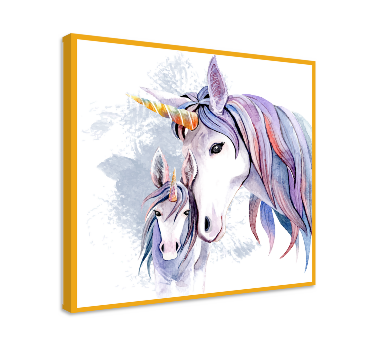 Quadro unicorno Unicornios madre e hijo - TenStickers