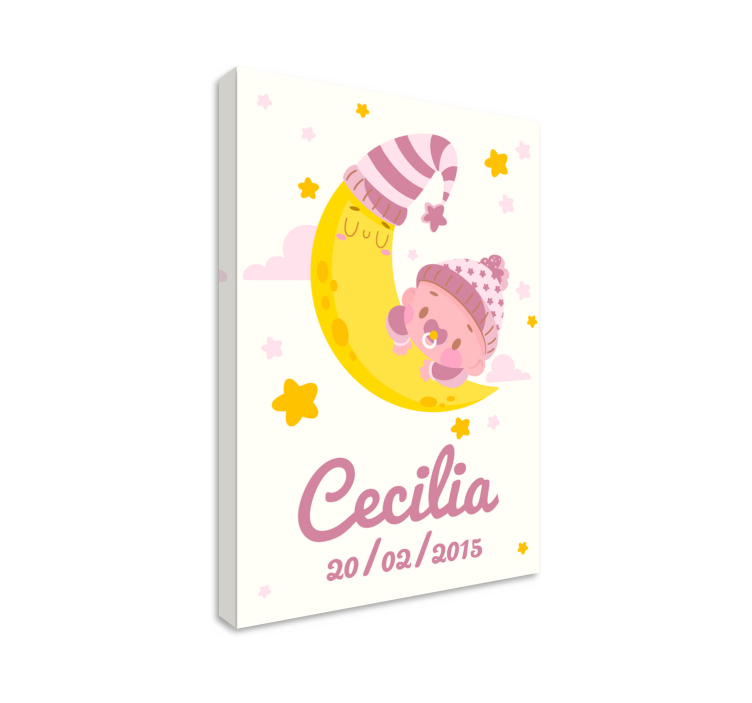 Quadri cameretta neonato abbraccio della luna felice - TenStickers