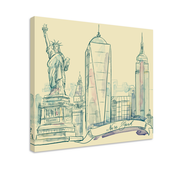 Quadro città e paesi skyline di new york - TenStickers
