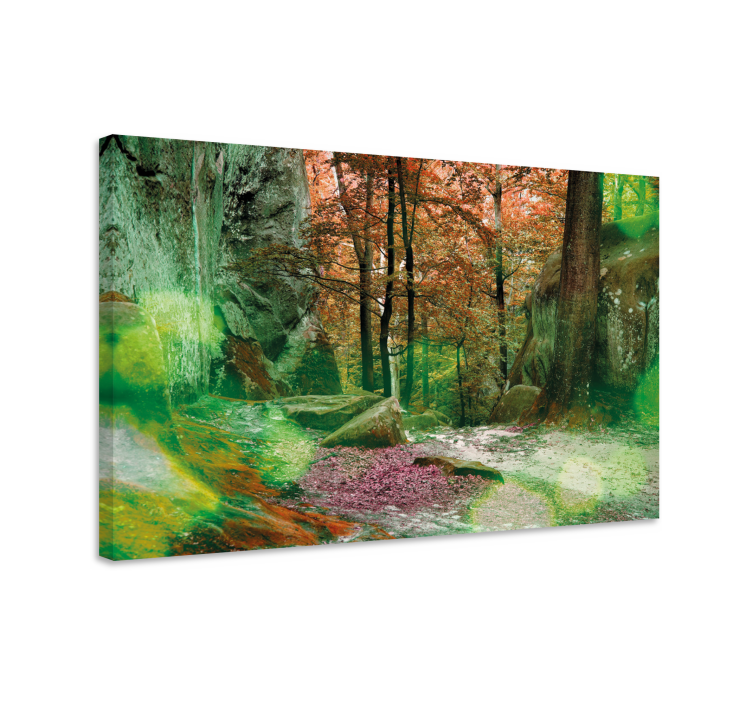 Quadro paesaggio scena sentiero nel bosco - TenStickers