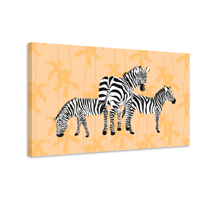 Quadro con animali e insetti trio di zebre - TenStickers