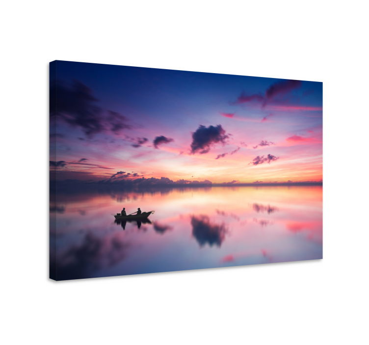 Quadro paesaggio riflessioni di un tramonto sereno - TenStickers