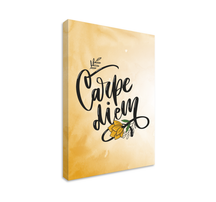 Quadro con frase cogli l'attimo floreale - TenStickers