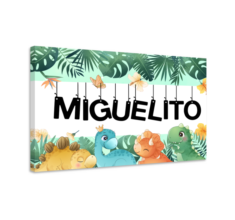 Quadro con cavallo e scena di dinosauri carina - TenStickers