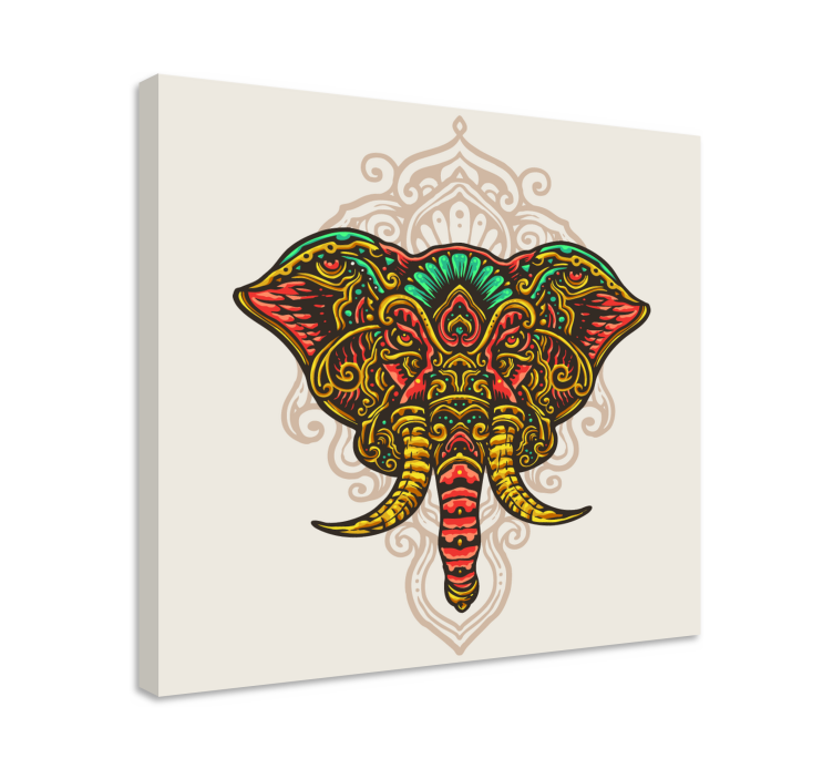 Quadro con elefanti motivo elefante intricato - TenStickers