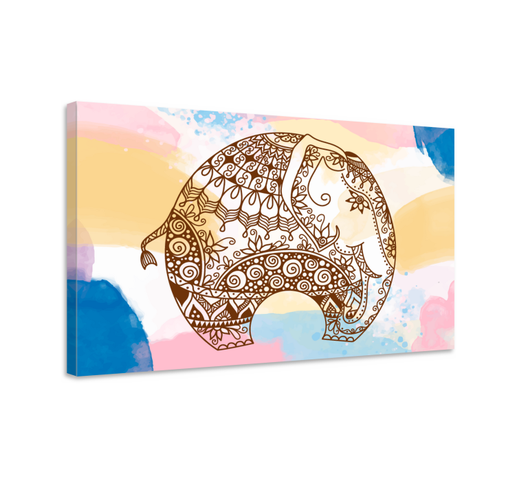 Quadro con elefanti illustrazione decorativa - TenStickers