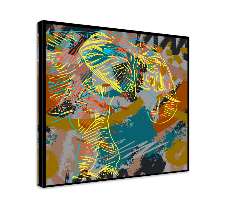 Quadro con elefanti schizzo di elefante contemporaneo - TenStickers