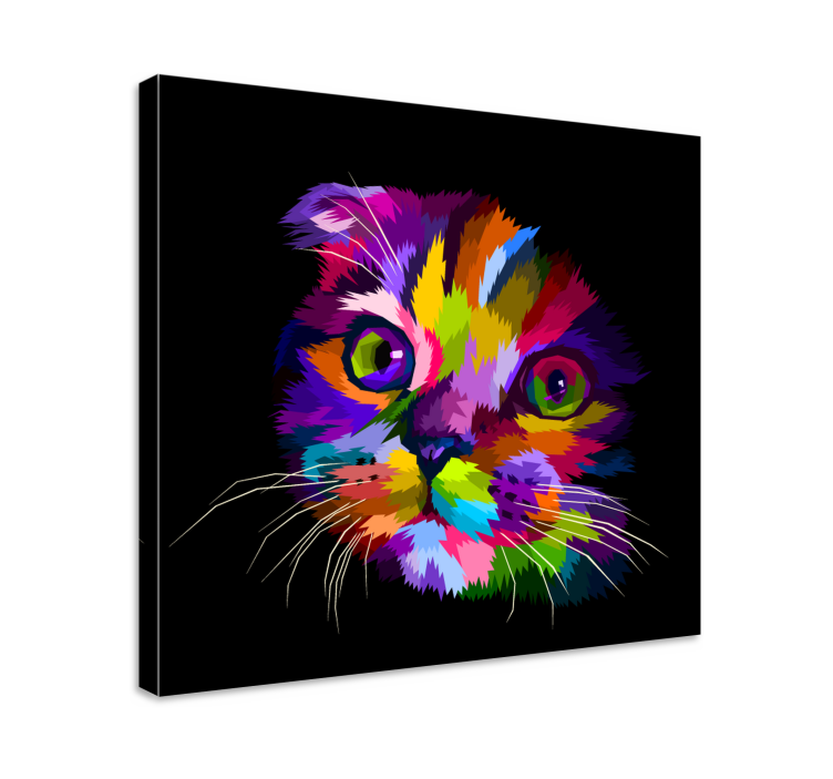 Quadro con gattino colorato - TenStickers