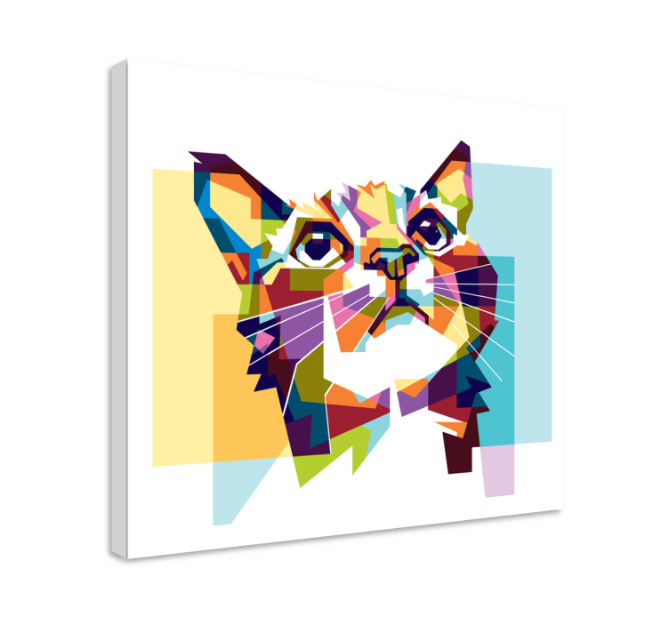Quadro con gatto effetto pixel colorato - TenStickers