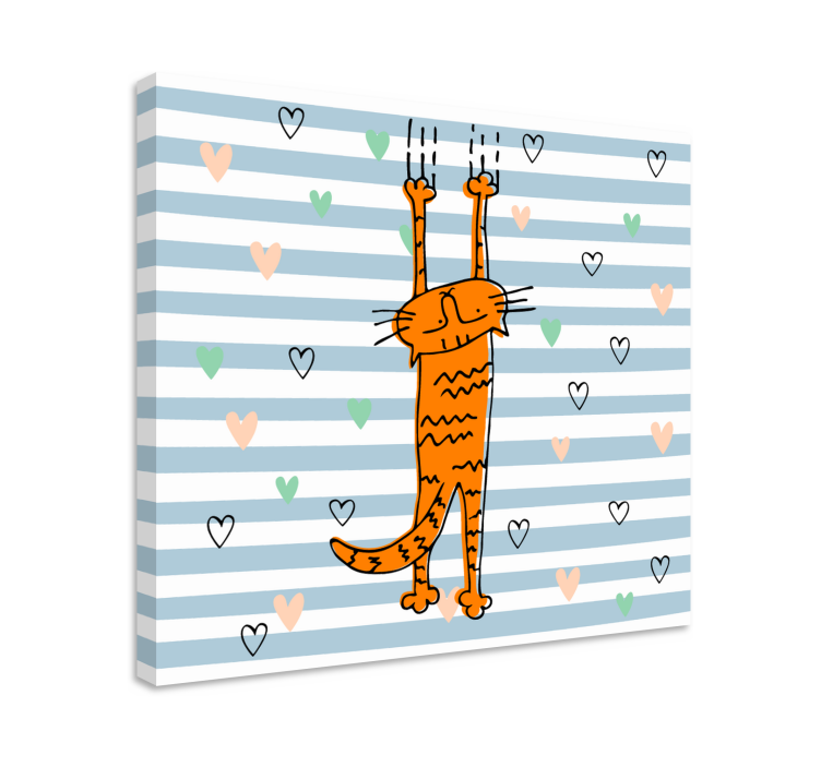 Quadro gatto felice arancione - TenStickers