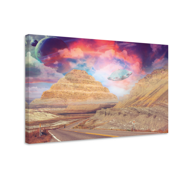 Quadro design ornamentale paesaggio montano misterioso - TenStickers