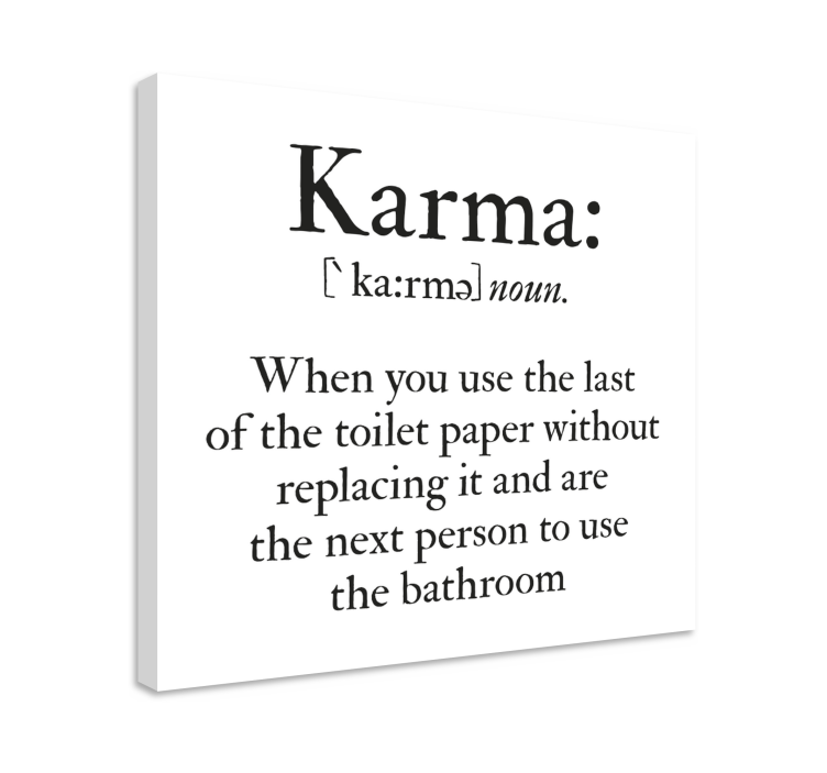 Quadro con frase definizione di karma - TenStickers