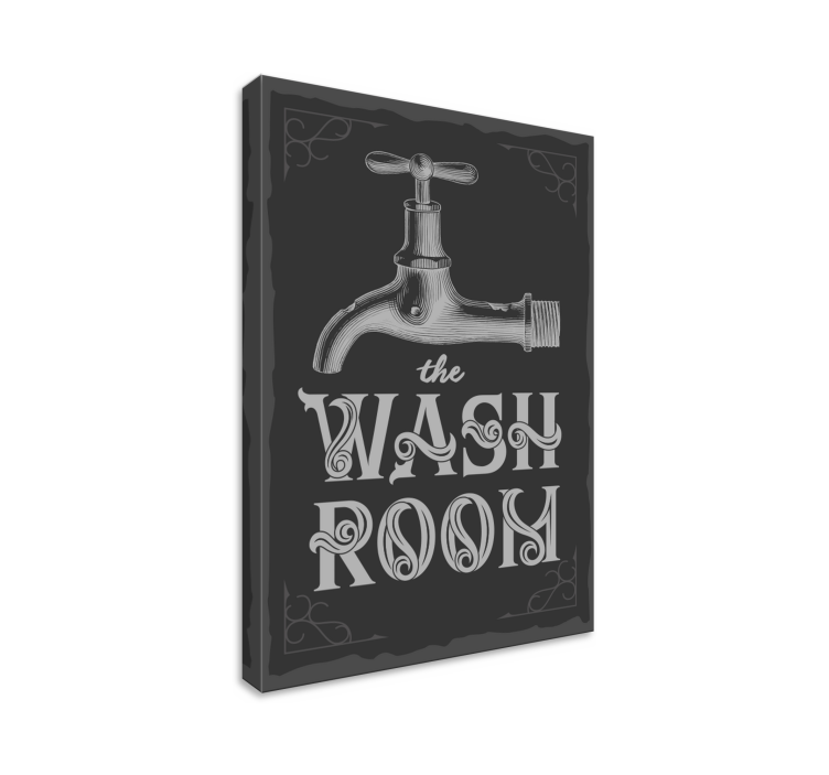 Quadro per bagno con scritta "The wash room" - TenStickers