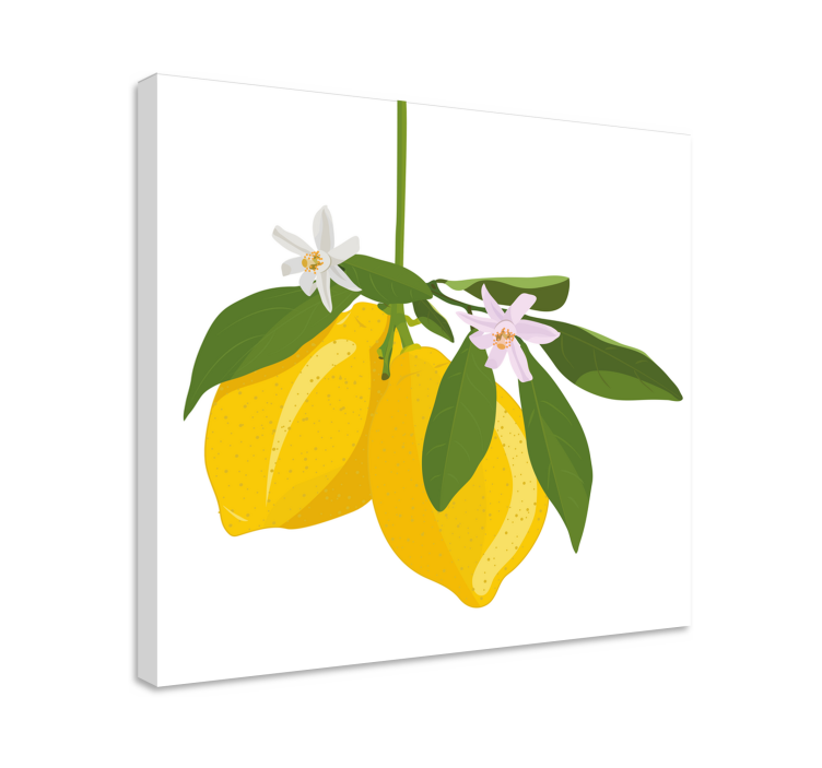 Quadro con limoni gialli appesi - TenStickers