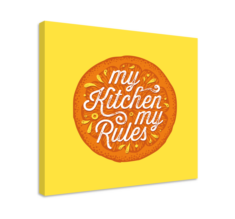 Quadro con frase regole di cucina - TenStickers