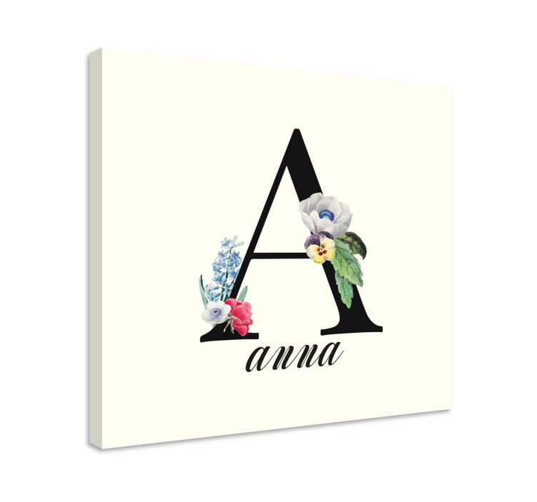 Dipinto con alfabeto e lettere iniziale floreale a - TenStickers