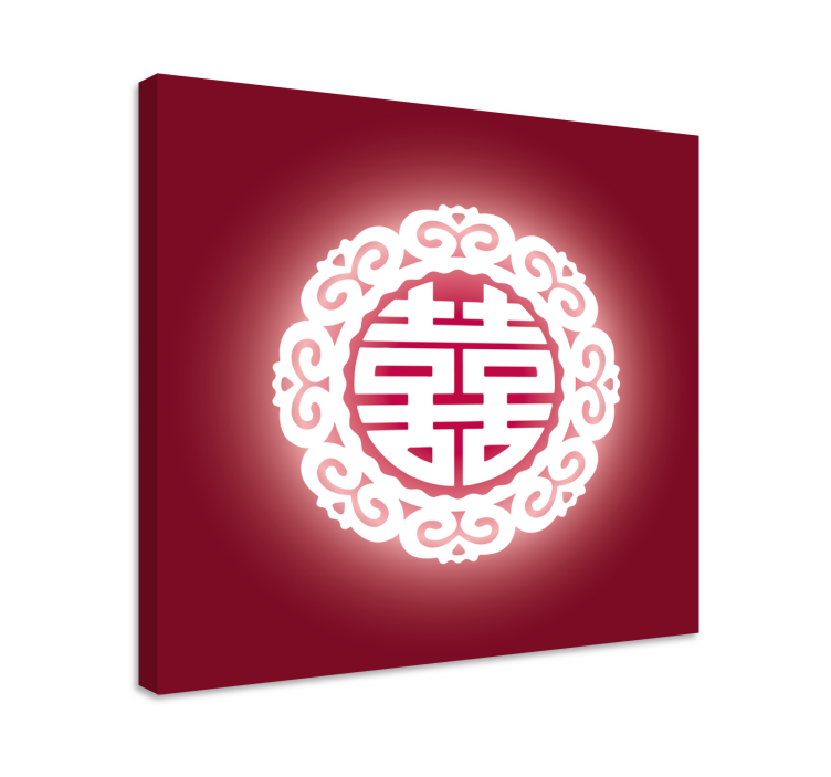Dipinto buddha simbolo cinese rosso - TenStickers