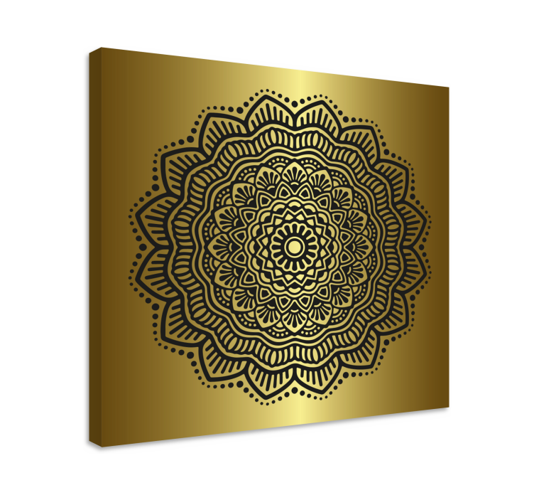 Quadro con mandala con sfondo d'oro - TenStickers