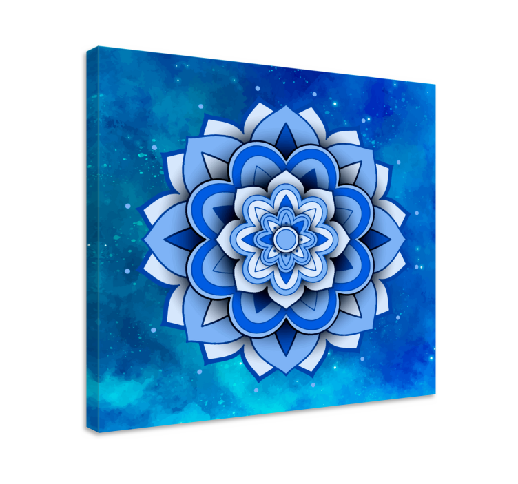 Quadro mandala Mandala floreale blu - TenStickers