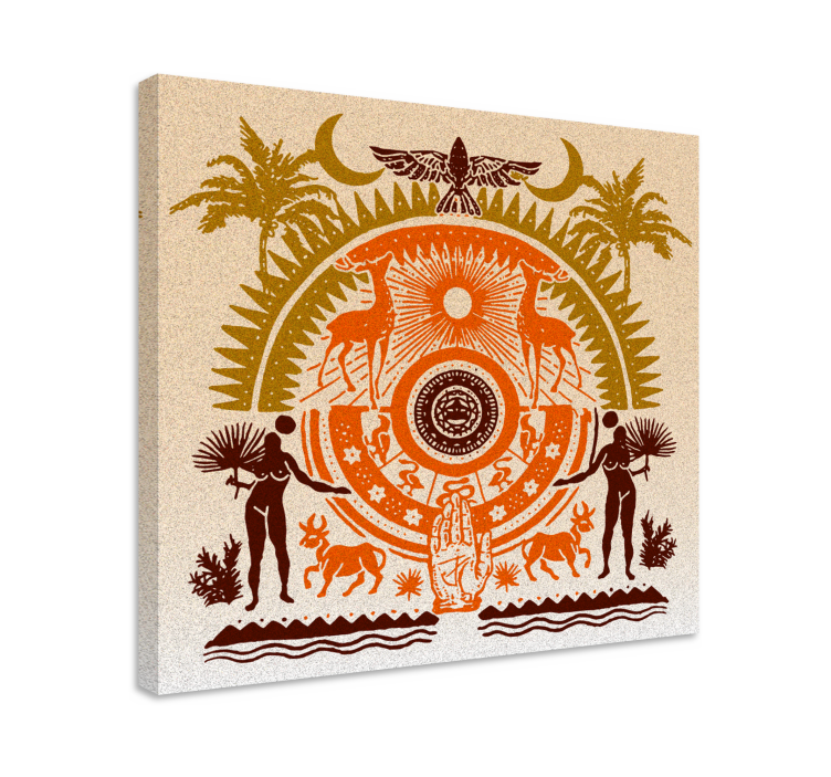 Dipinto buddha scena naturale spirituale - TenStickers