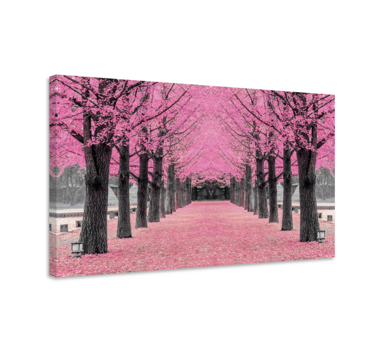 Quadro corridoio Foresta di alberi rosa - TenStickers