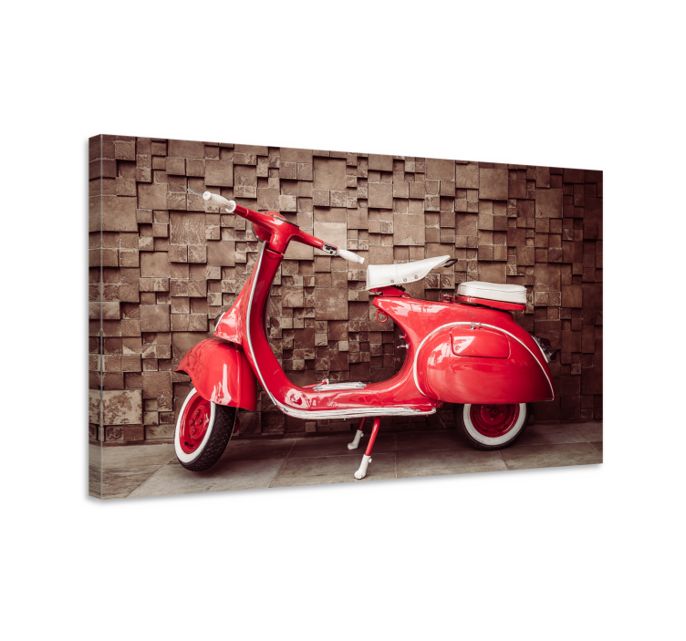 Quadro design vintage Moto rossa - TenStickers