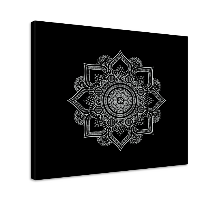 Quadro mandala Bianco e nero - TenStickers