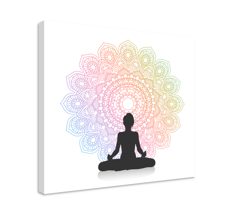 Quadro mandala con sagoma yoga - TenStickers