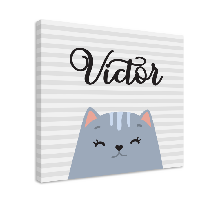 Quadro gatto gatto sorridente victor - TenStickers