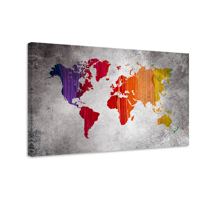 Quadro mappamondo geografia astratta vibrante - TenStickers