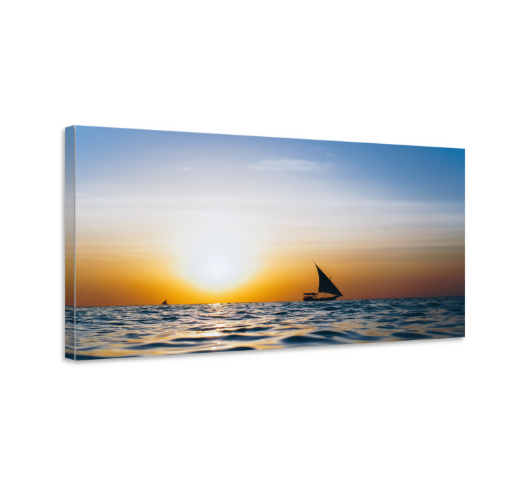 Quadro paesaggio vela al tramonto - TenStickers