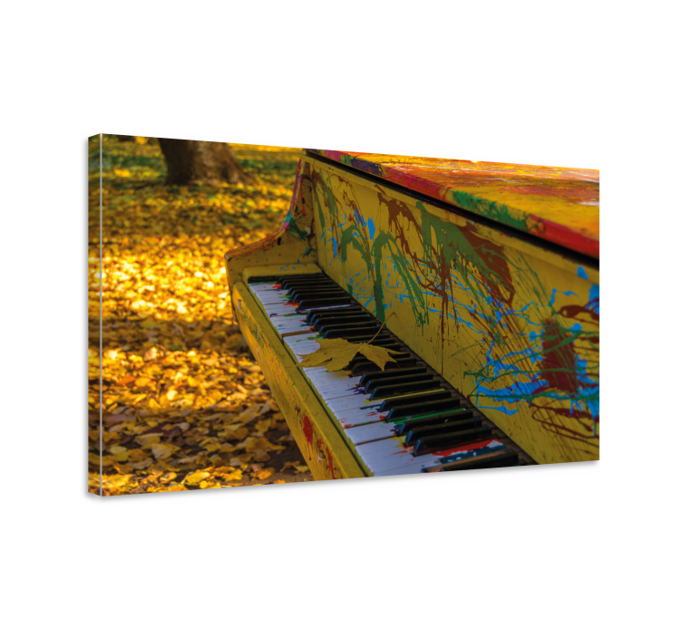 Quadro musicale melodia autunnale per pianoforte - TenStickers