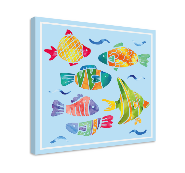 Quadro pesci vita acquatica colorata - TenStickers