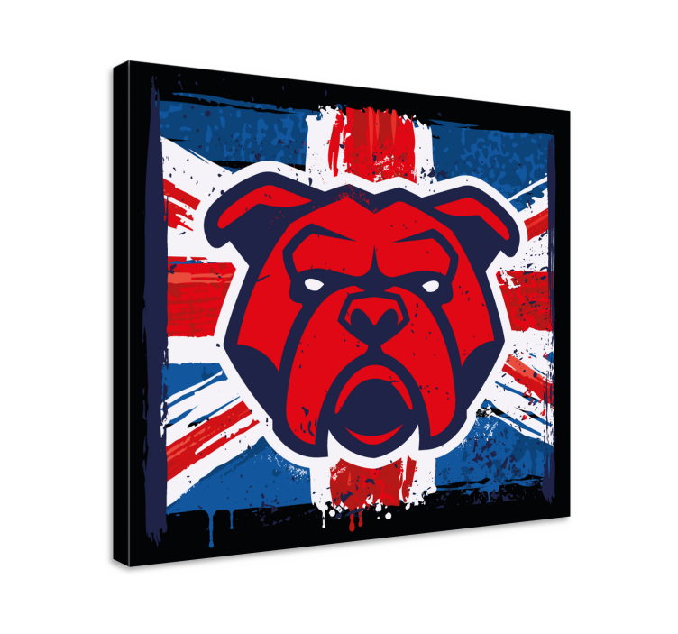 Dipinto cane bulldog bandiera britannica - TenStickers