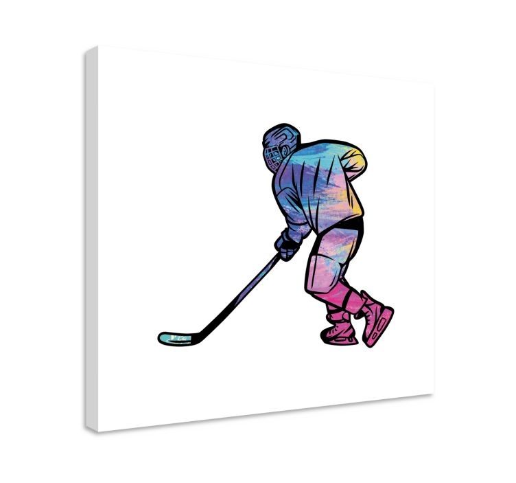 Quadri sportivi giocatore di hockey in azione - TenStickers