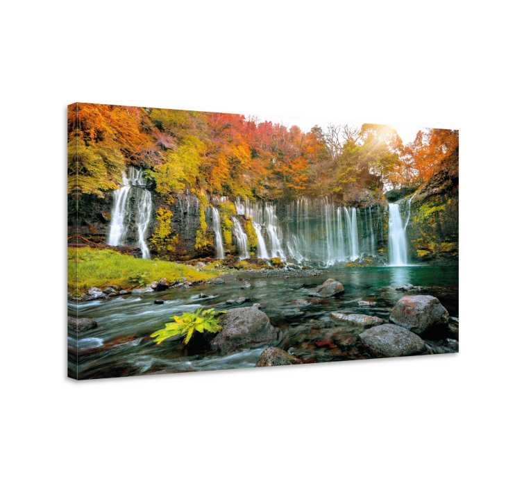 Quadro paesaggio scena della cascata d'autunno - TenStickers