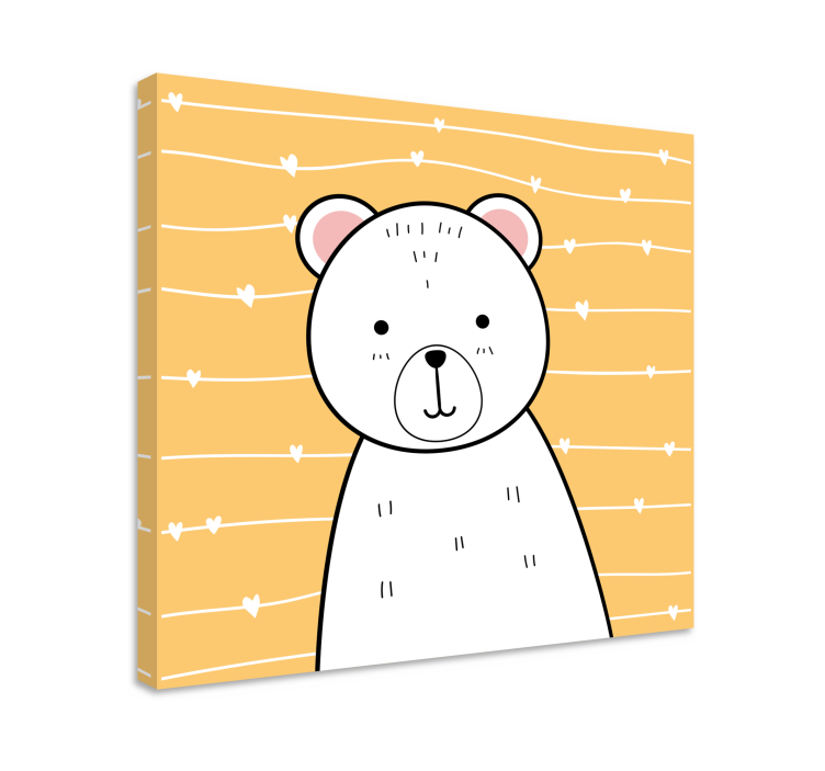 Quadro con animali e insetti illustrazione di orso carino - TenStickers