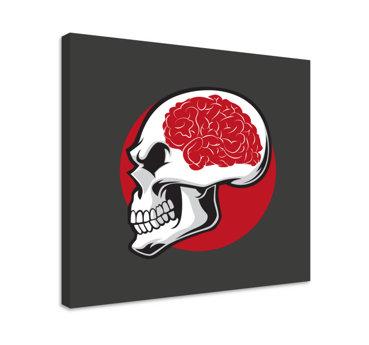 Quadro moderno Teschio rosso con il cervello - TenStickers