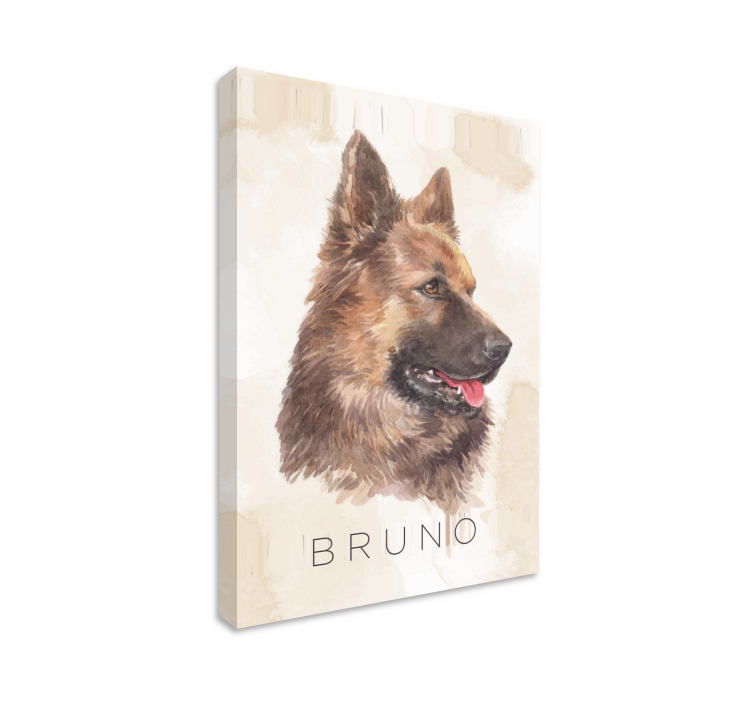 Dipinto cane ritratto di pastore tedesco - TenStickers