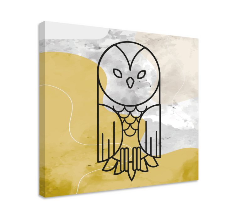 Quadro con animali e insetti silhouette di gufo minimalista - TenStickers