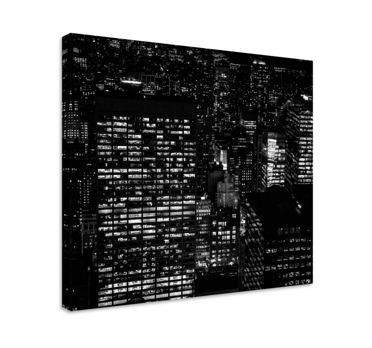 Quadro città e paesi skyline notturno - TenStickers