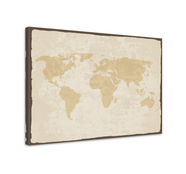 Quadro mappamondo Vintage bianco e beige - TenStickers