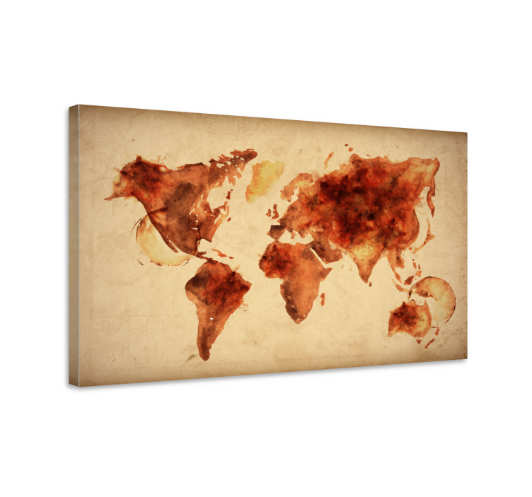 Quadro mappamondo mappa globale acquerello - TenStickers